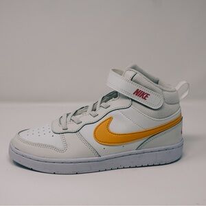 Nike White and Gold High-Tops with Red Details